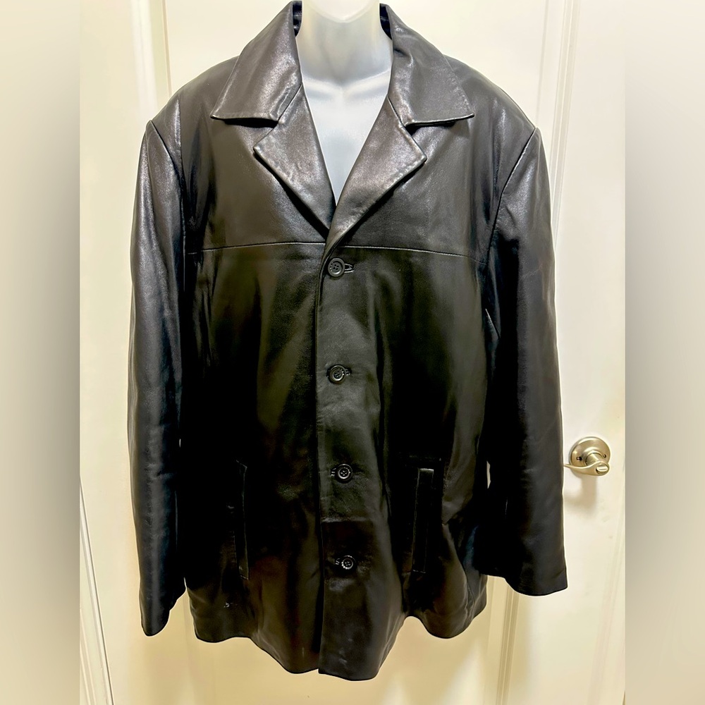 IZOD Men's Black Leather Jacket